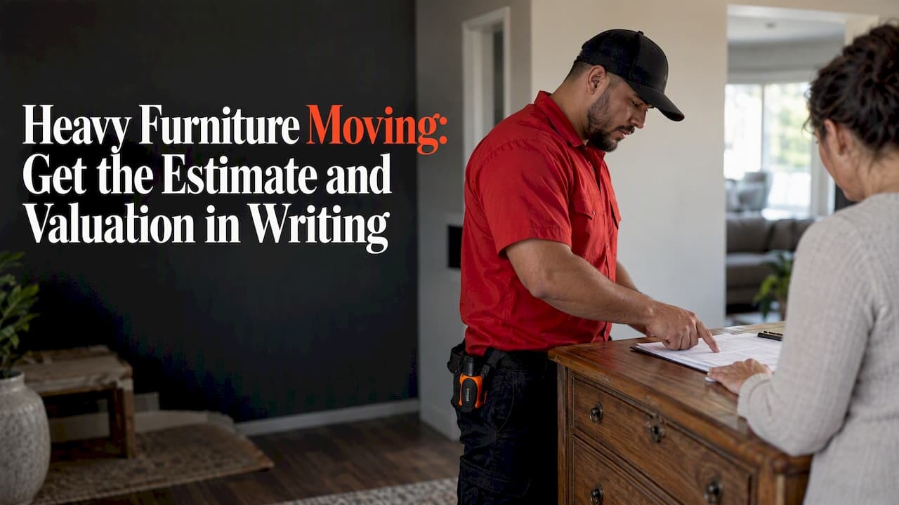 Heavy Furniture Moving: Get the Estimate and Valuation in Writing